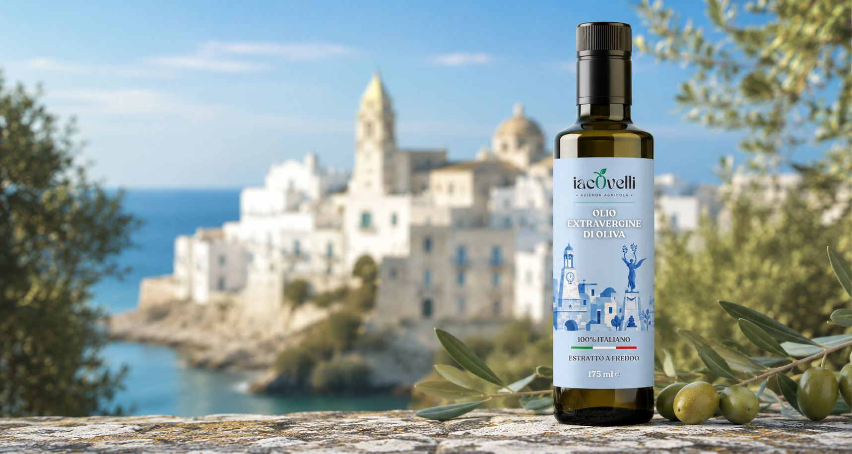 Nuove bottiglie in edizione limitata: l'olio EVO Iacovelli celebra la Puglia e il Paese Azzurro